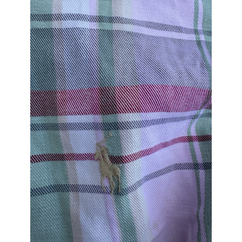 Polo Ralph Lauren Mens Large PINK PLAID LOGO PREPPY OXFORD CLASSIC PASTEL *READ* - Picture 4 of 11